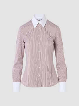 Akris punto Women's Stripe Stretch Cotton Poplin Shirt