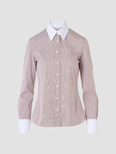 Akris punto Women's Stripe Stretch Cotton Poplin Shirt