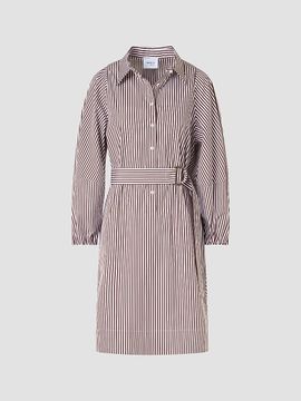 Akris punto Women's Striped Cotton Belted Shirtdress
