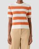 Akris punto Women's Striped Short-Sleeve Crewneck Sweater - 4