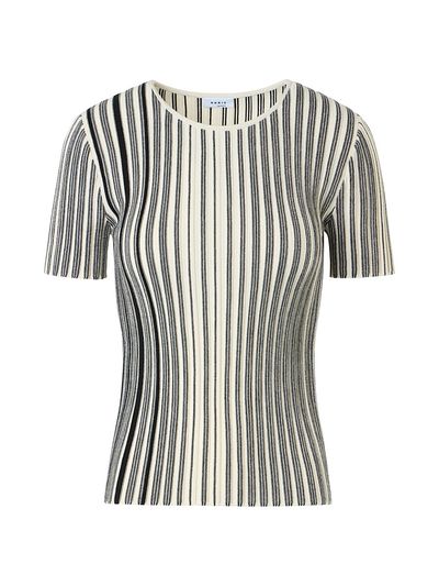 Akris punto Women's Striped Wool Rib-Knit Sweater