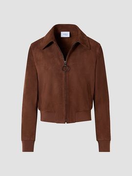 Akris punto Women's Suede Bomber Short Jacket