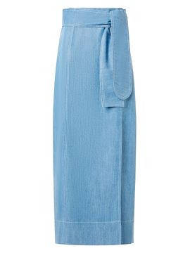Akris punto Women's Wrap-Style Denim Midi-Skirt