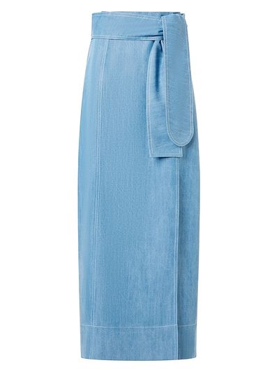 Akris punto Women's Wrap-Style Denim Midi-Skirt