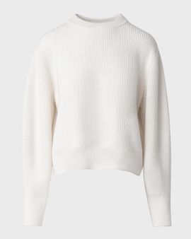Akris punto Wool-Cashmere Rib Crewneck Sweater