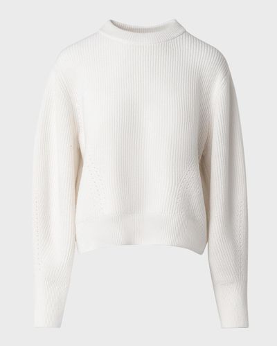 Akris punto Wool-Cashmere Rib Crewneck Sweater