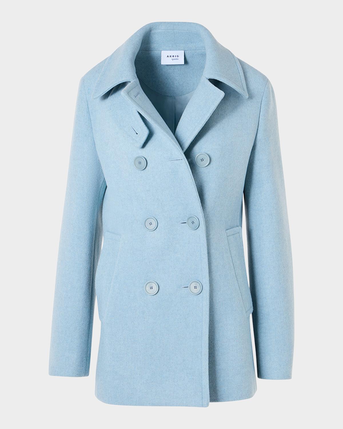 Akris punto Wool Double-Breasted Peacoat