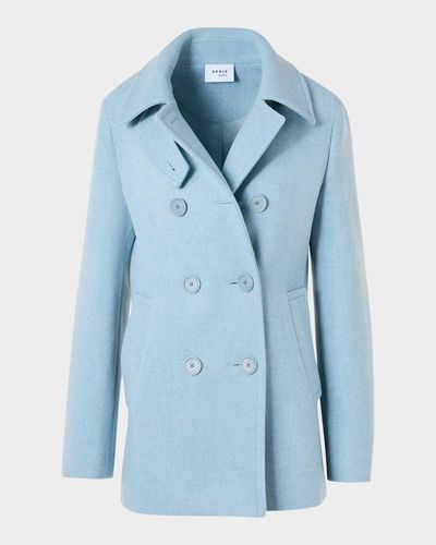 Akris punto Wool Double-Breasted Peacoat