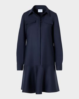 Akris punto Wool Flannel Mini Shirtdress