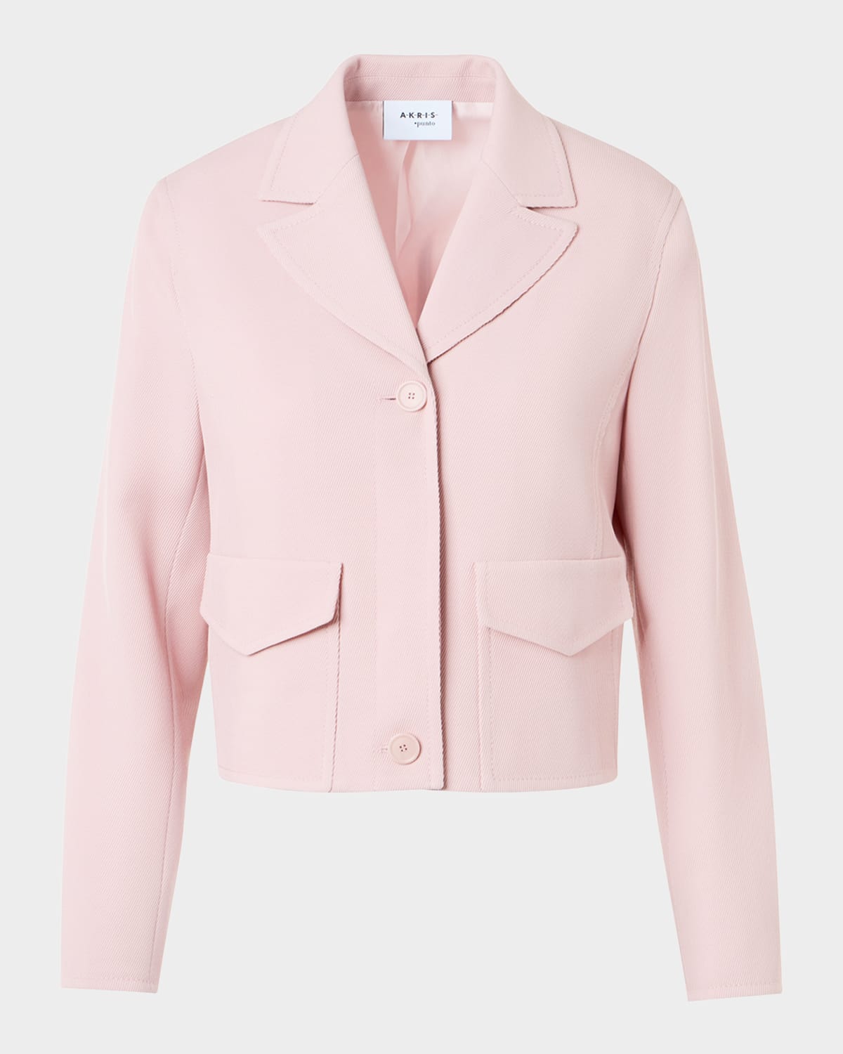 Akris punto Wool Twill Single-Breasted Short Jacket