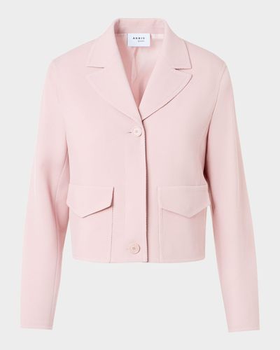 Akris punto Wool Twill Single-Breasted Short Jacket