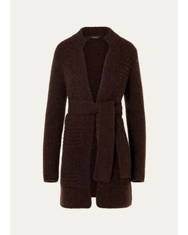 Akris Rib Mouline Cashmere-Silk Open Cardigan