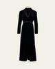 Akris Satin-Lapel Belted Velvet Midi Tuxedo Dress - 1
