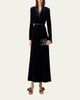 Akris Satin-Lapel Belted Velvet Midi Tuxedo Dress - 2