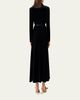 Akris Satin-Lapel Belted Velvet Midi Tuxedo Dress - 3