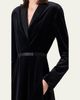 Akris Satin-Lapel Belted Velvet Midi Tuxedo Dress - 4