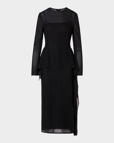 Akris Semi-Sheer Technical Mesh Midi Dress