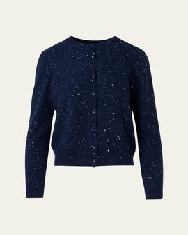 Akris Sequined Wool-Cashmere Knit Cardigan