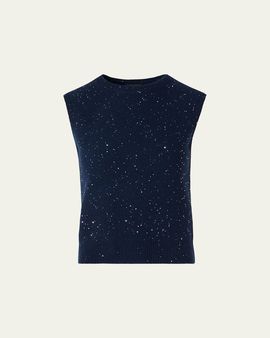 Akris Sequined Wool-Cashmere Sleeveless Sweater