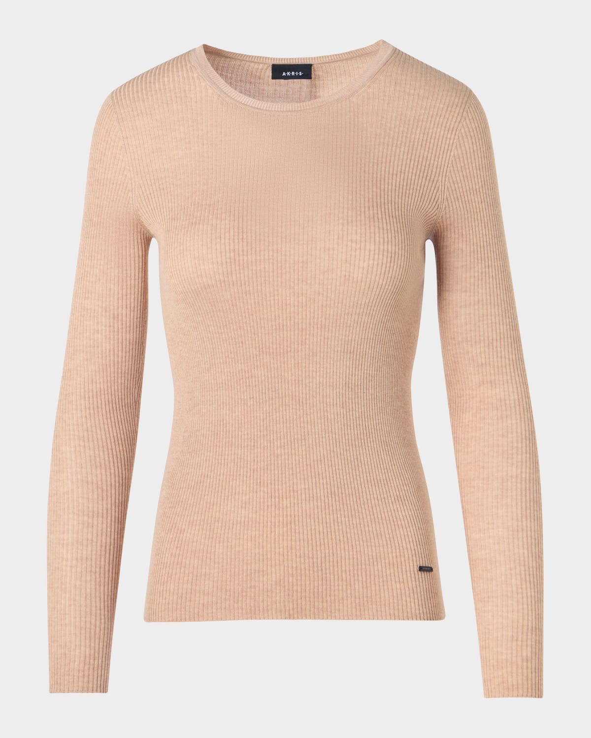 Akris Silk-Cotton Fitted Rib-Knit Sweater
