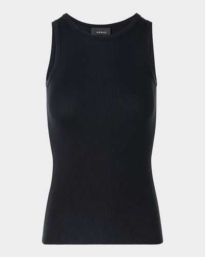 Akris Silk-Cotton Rib Tank Top