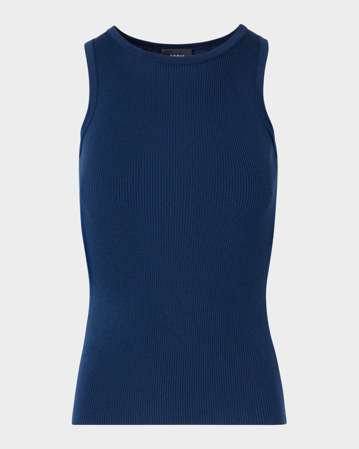 Akris Silk-Cotton Sleeveless Rib-Knit Top
