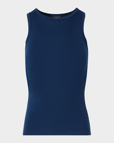 Akris Silk-Cotton Sleeveless Rib-Knit Top