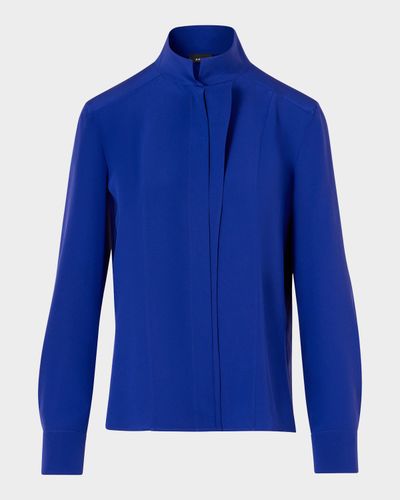 Akris Silk Crepe Asymmetric Blouse