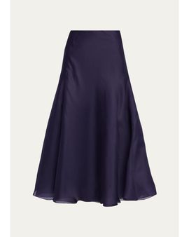 Akris Silk Organza A-Line Midi Skirt