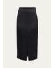Akris Silk Satin Slit Midi Pencil Skirt - 1