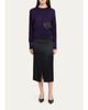 Akris Silk Satin Slit Midi Pencil Skirt - 2