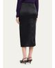 Akris Silk Satin Slit Midi Pencil Skirt - 3