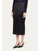 Akris Silk Satin Slit Midi Pencil Skirt - 4