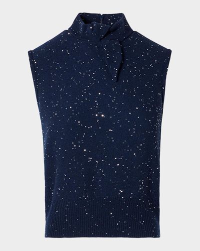 Akris Sleeveless Sequin Wool-Cashmere Sweater