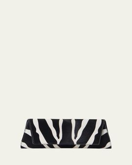 Akris Small Zebra-Print Calf Hair Clutch Bag