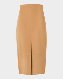 Akris Suede Front Slit Pencil Skirt