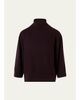 Akris Turtleneck Cashmere 3/4-Sleeve Sweater - 1