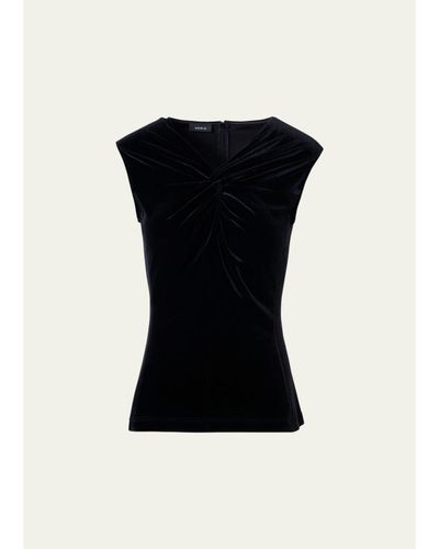 Akris Twisted Velvet Jersey Sleeveless Top