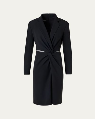 Akris Twisted Waist Cutout Blazer Dress