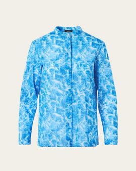 Akris Whitecaps Cotton Voile Button-Front Blouse