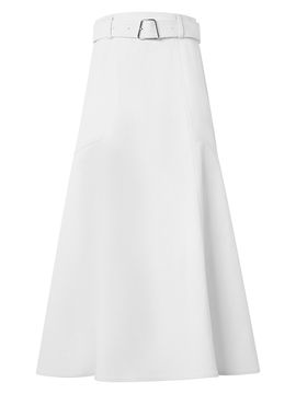 Akris Women's Belted Denim A-Line Midi-Skirt