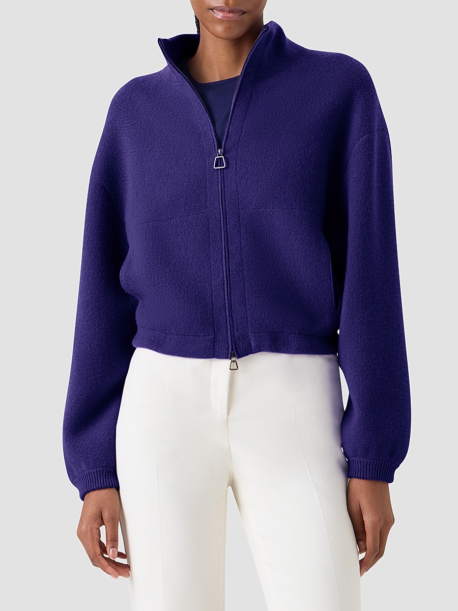 Akris - Women's Cashmere Stand-Collar Zip-Front Cardigan