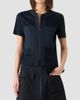 Akris Women's Cotton Crewneck Zip-Front Blouse - 4