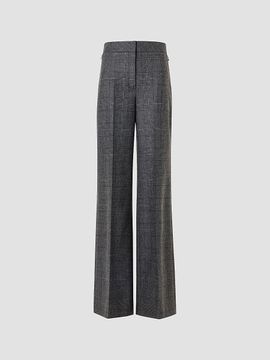 Akris Women's Fior Plaid Stretch-Wool Straight-Leg Pants