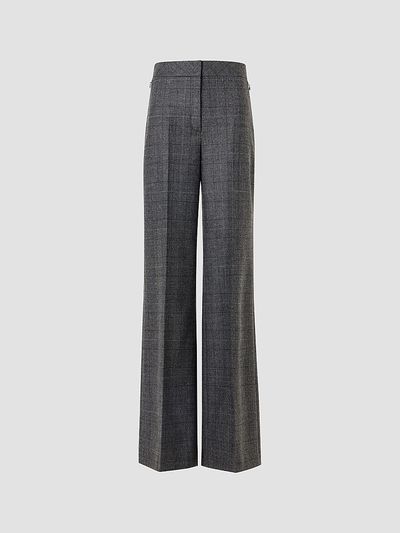 Akris Women's Fior Plaid Stretch-Wool Straight-Leg Pants