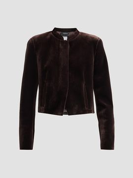 Akris Women's Kadet Velvet Crop Jacket