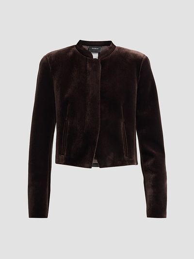 Akris Women's Kadet Velvet Crop Jacket