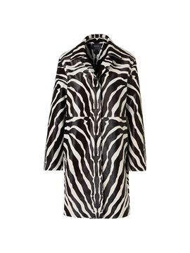 Akris Women's Laron Zebra-Print Leather Coat