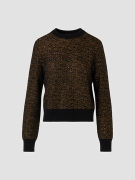 Akris Women's Metallic Cashmere-Blend Crewneck Sweater