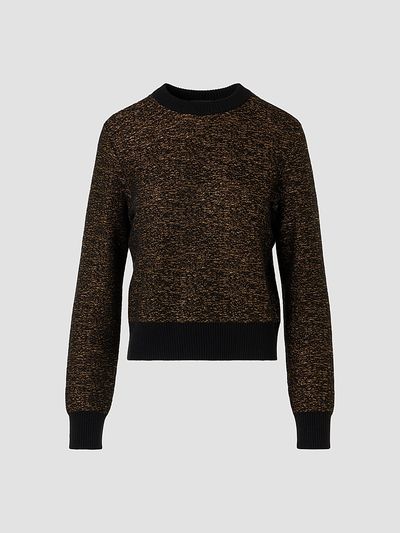 Akris Women's Metallic Cashmere-Blend Crewneck Sweater